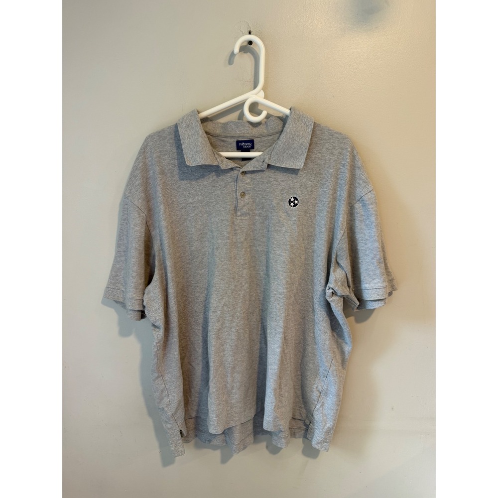 Palmetto Moon Mens Tennessee Tri-Star Logo Polo Shirt Heather Gray XL